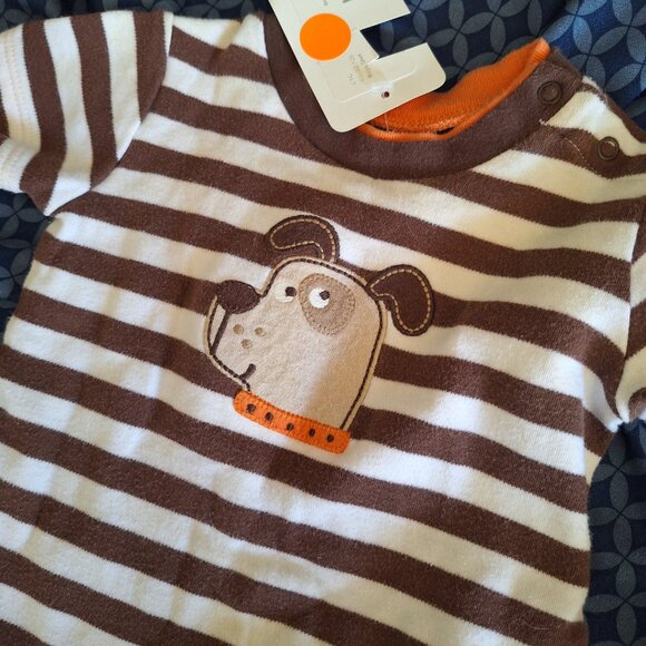 carters onesie dog brown and white stripped 6 months - Picture 3 of 5